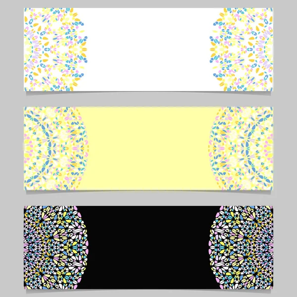 Abstract horizontal stone mandala banner template set — Stock Vector