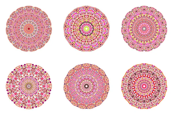 Round abstract circular floral ornament mandala set — Stock Vector