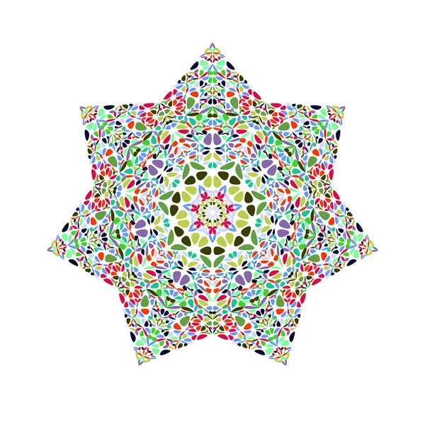 Forma a stella floreale isolata elemento vettore colorato ornamentale — Vettoriale Stock