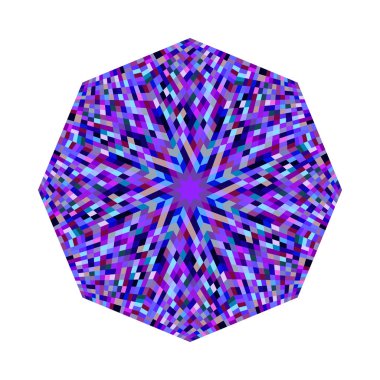 Geometrik izole edilmiş renkli fayanslı mozaik sekizgen sembolü