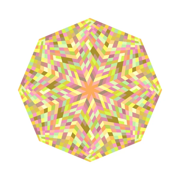 幾何学的に分離抽象的なタイルモザイク八角形のロゴテンプレート — ストックベクタ