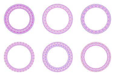 Geometrik soyut üçgen dairesel çelenk seti