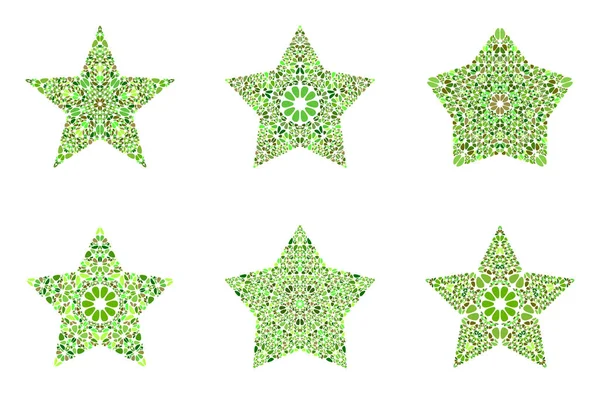 Ensemble géométrique abstrait floral ornement étoile forme — Image vectorielle