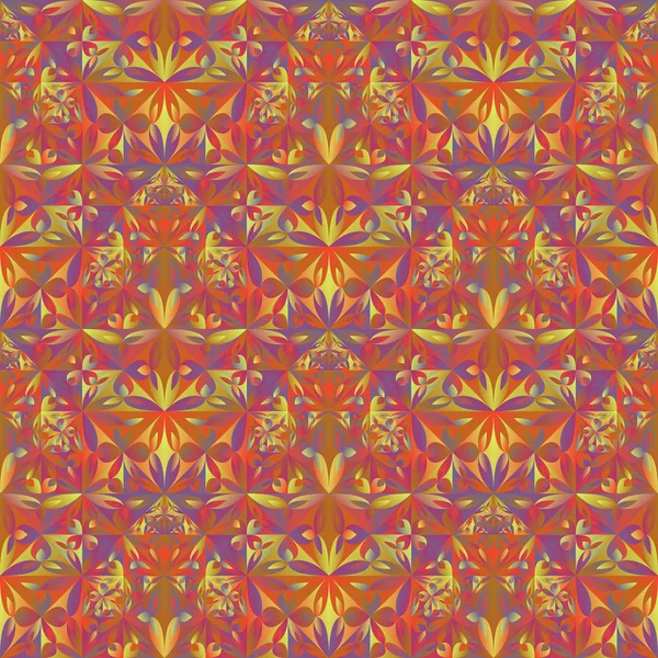 Бесшовная красочная полигональная цветочная мозаика дизайн фона — стоковый вектор