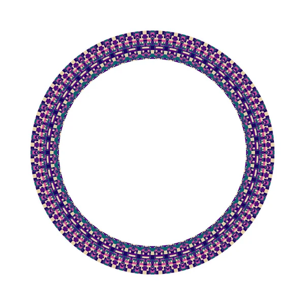 Абстрактная красочная изолированная геометрическая мозаичная круглая рама — стоковый вектор