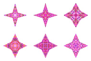 Soyut geometrik üçgen süsleme yıldız şablonu seti