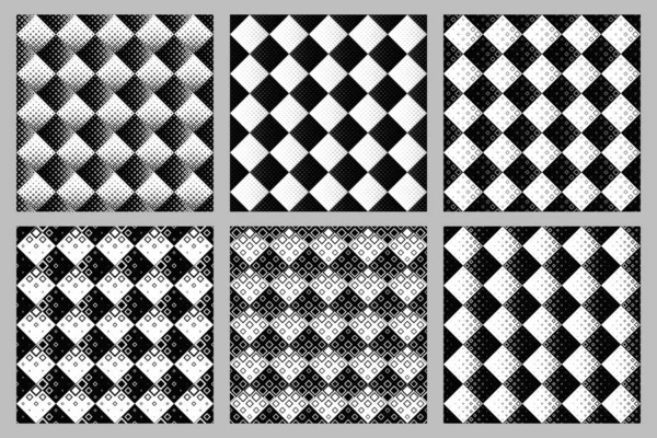 Naadloze diagonale vierkante patroon achtergrond ontwerpset — Stockvector