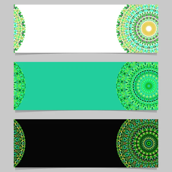 Geometrical colorful stone mandala banner background set — Stock Vector