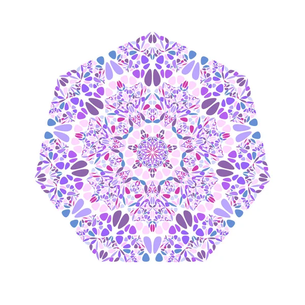 Abstracte geometrische sierlijke bloem ornament heptagon vorm — Stockvector
