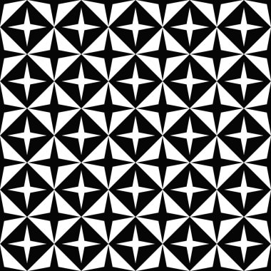 Kusursuz siyah-beyaz soyut yıldız desenli arkaplan tasarımı