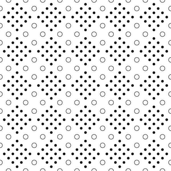 Black and white seamless abstract circle pattern background design — Stock Vector