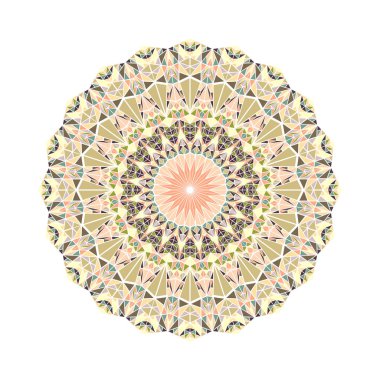 Soyut süslemeli yuvarlak mozaik üçgen süsleme mandala
