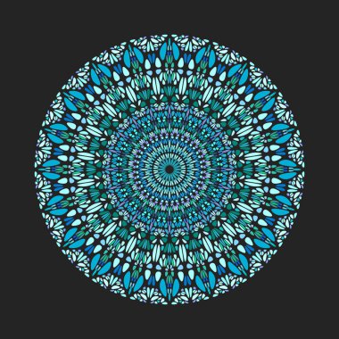 Yuvarlak renkli geometrik çakıl süsü mandala sanatı