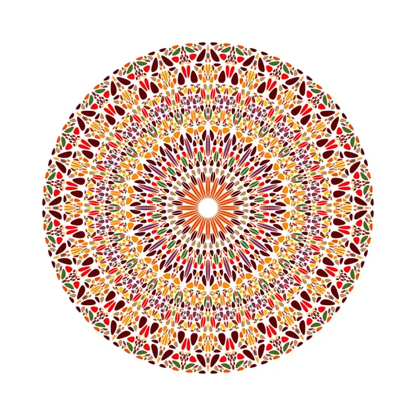 Circular geometrical colorful abstract petal ornament mandala — Stock Vector