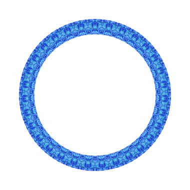 Soyut geometrik renkli fayanslı mozaik yuvarlak çerçeve