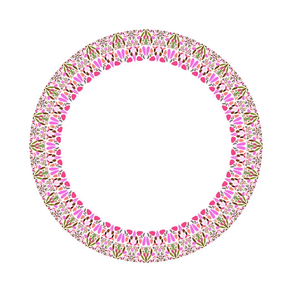Geometrical floral wreath - round circular vector design element — Stock Vector
