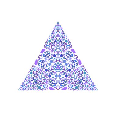 Soyut çiçekli süsleme üçgeni sembolünü süsle