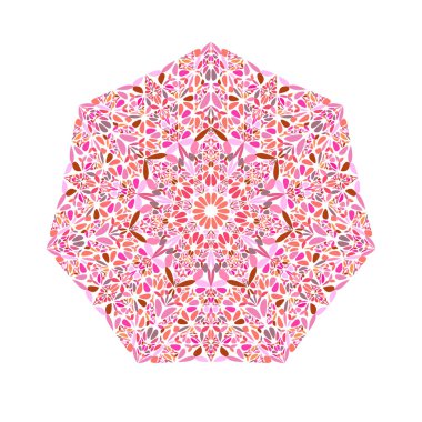 Süslemeli geometrik izole edilmiş soyut çiçek çokgeni