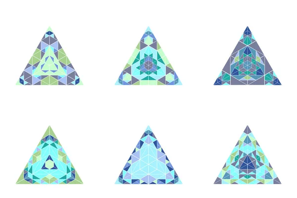 Conjunto de forma de triângulo geométrico isolado abstrato poligonal — Vetor de Stock