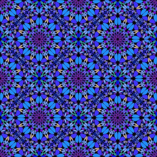 Bohème sans couture kaléidoscope ornement motif conception de fond — Image vectorielle