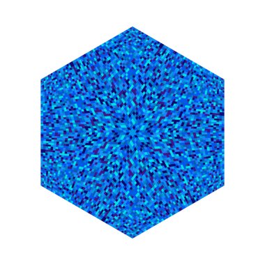 Soyut izole edilmiş mozaik süsleme altıgen logo şablonu