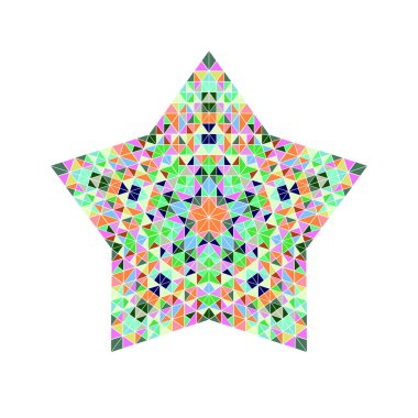 Soyut izole edilmiş renkli çokgen yıldız sembolü