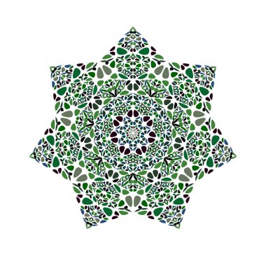 Çiçek yıldızı logo şablonu - geometrik vektör tasarım elementi