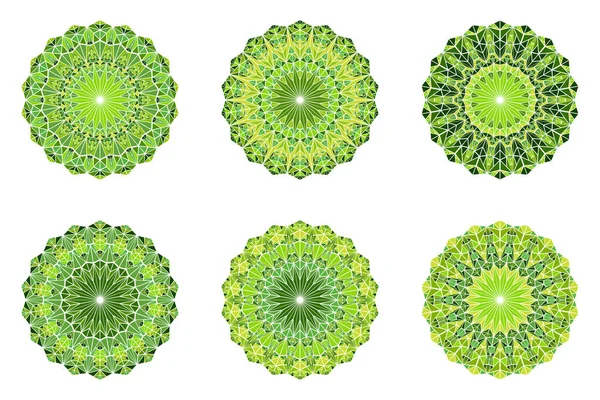 Geometrisk udsmykkede abstrakte farverige trekant mosaik mandala sæt Stock-vektor