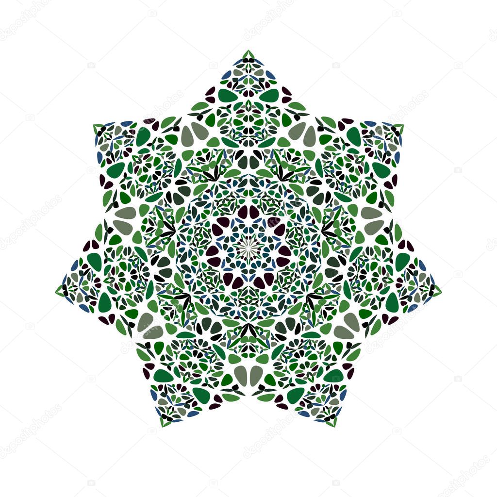 Abstract isolated floral ornament star symbol template - geometrical colorful vector element