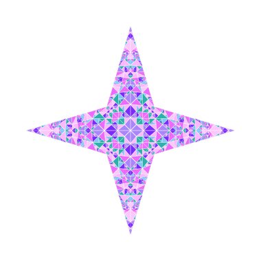 Soyut renkli üçgen süsleme yıldız şablonu