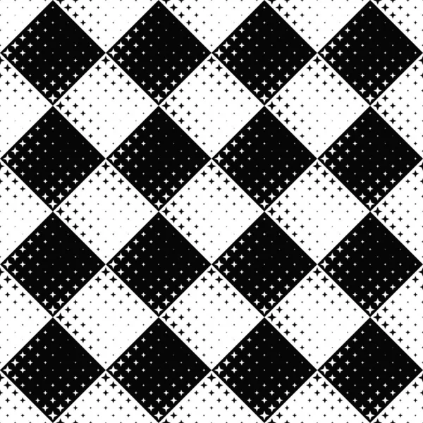 Geométrico sem costura preto e branco estrela padrão de fundo — Vetor de Stock