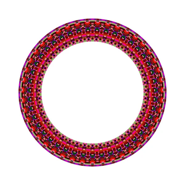 Abstrakt isolerade färgglada kakel mosaik cirkel gränsen — Stock vektor