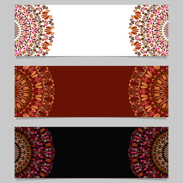 Colorful geometrical floral mandala banner background set — Stock Vector