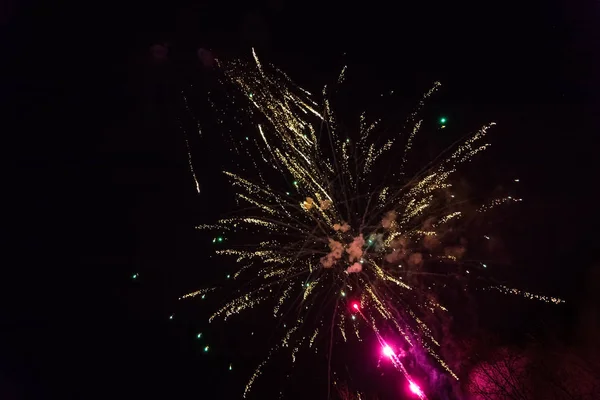 Kleurrijke exploderende vuurwerk — Stockfoto