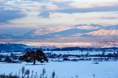 Güzel dağ zirveleri ve yumuşak beyaz bulutlar b kar kaplı