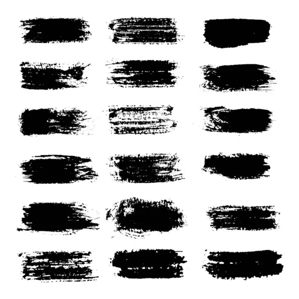 Coup Pinceau Encre Noire Vectorielle Pinceau Texture Grunge — Image vectorielle
