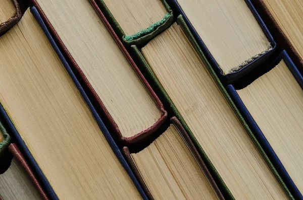 top view of a row of colorful books