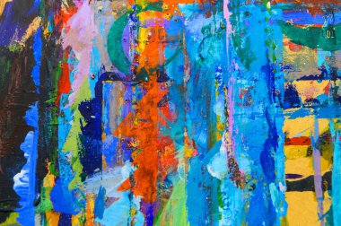 macro close up of different color oil paint