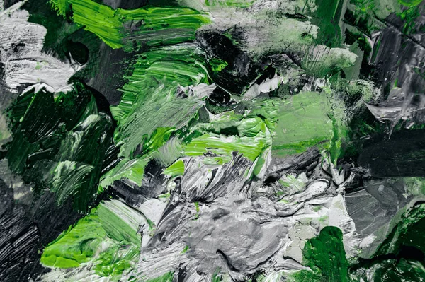 Preto e branco com fundo contrastante verde de tintas a óleo . — Fotografia de Stock