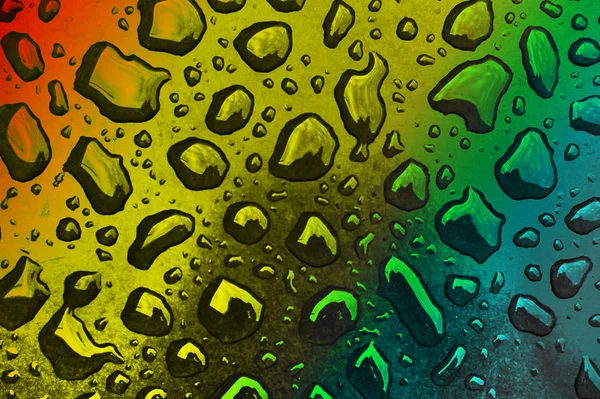 五彩斑斓的气泡图案 如彩虹一样在液体表面上的泡沫结构 — 图库照片