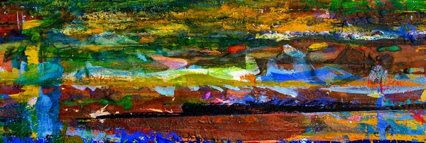 panoramic abstract oil painting background. Oil on canvas texture. Hand drawn oil painting