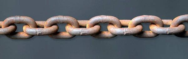 Close View Rusty Metal Chain Links — Stock Photo, Image