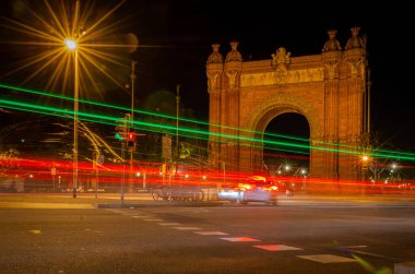 BARCELONA, İSPAN 19 Mayıs 2018. Geceleri Barselona 'da Zafer Takı