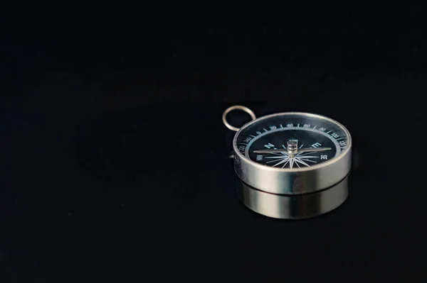 Compass Black Background — Stock Photo, Image