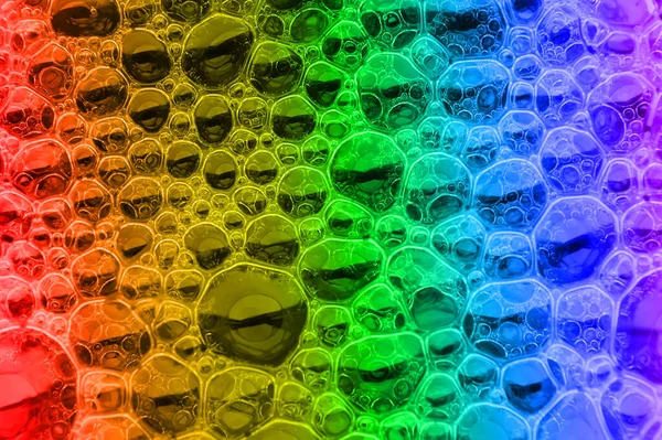 Vícebarevný Vzor Bublin Jako Pěnová Struktura Tekutém Povrchu Jako Duha — Stock fotografie