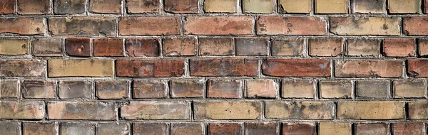 Background Old Vintage Brick Wall Panoramic Image — Stock Photo, Image