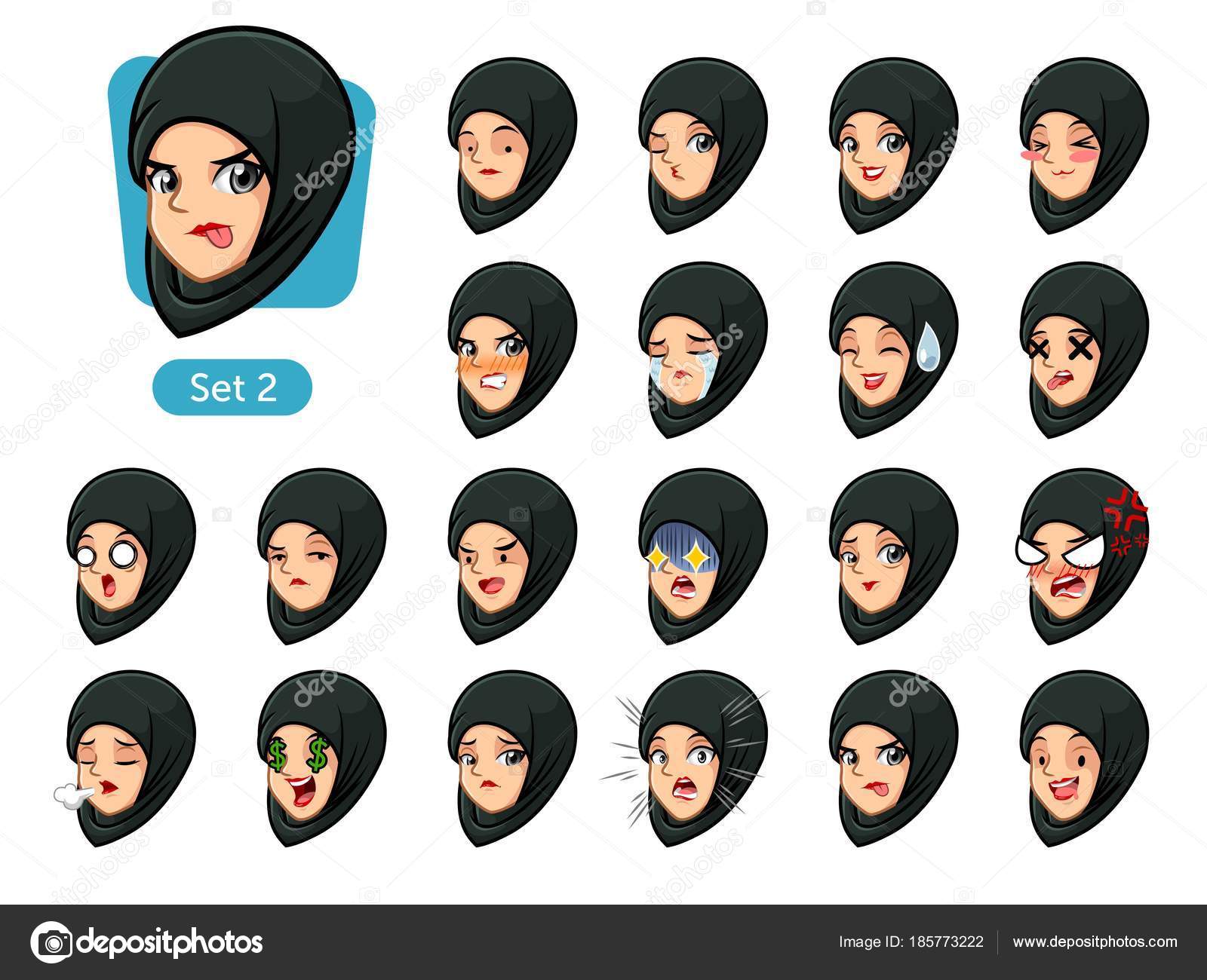 Hijab cartoon character Vector Art Stock Images | Depositphotos