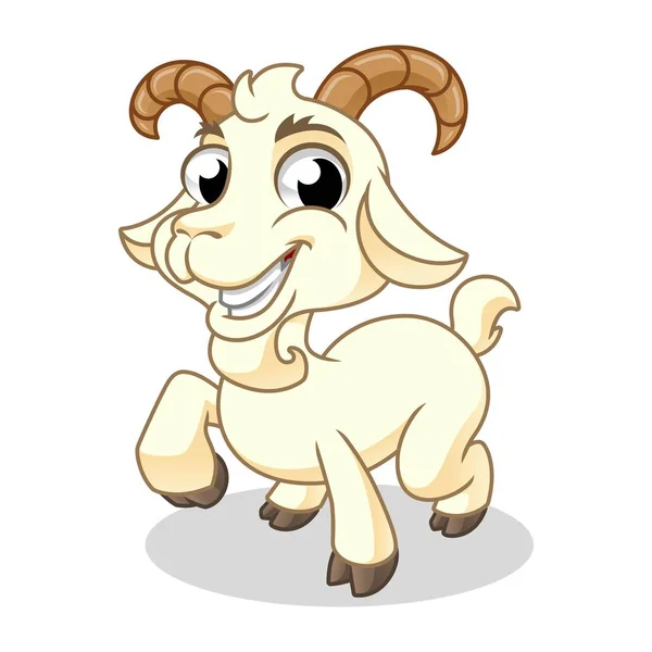 Goat Standing Raise His Feet Mammal Animal Cartoon Vector Illustration — Stock Vector