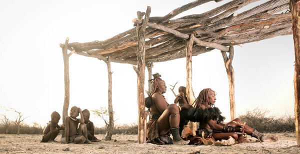 Gathering of Himba people 