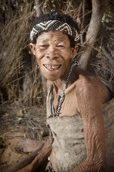 Himba жінка позах у своє село — стокове фото
